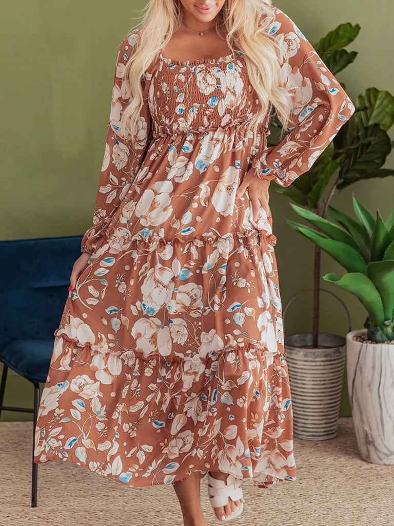 long sleeve tiered smock dress PRE-ORDER* Smocked Printed Long Sleeve Tiered Dress S-XL – Oh My Jane  Boutique